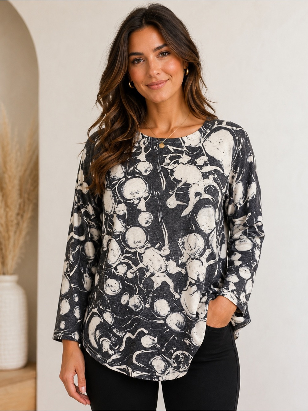 Claire Desjardins Beach Finds Abstract Top Size M NWT